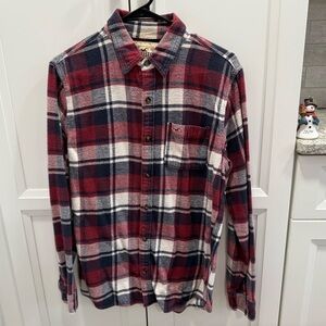 Hollister multi color flannel button up shirt